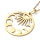 201 Stainless Steel Sun with Moon Phase Pendant Necklace with Cable Chains(NJEW-Q317-04G)-3