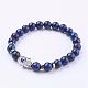 bracelets extensibles en lapis-lazuli naturel (teints)(BJEW-JB03146-03)-1