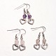 Heart Natural Gemstone Dangle Earrings(EJEW-JE01884)-1