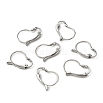 316 Surgical Stainless Steel Leverback Earring Findings, with Vertical Loops, Stainless Steel Color, 18.5x15x2.5mm, Hole: 1.5mm, Pin: 0.7mm(STAS-WH0002-73B)