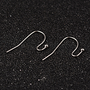 304 Stainless Steel Earring Hook Jewelry Findings, Stainless Steel Color, 21x12mm, 21 Gauge, Pin: 0.7mm(STAS-M248-01)