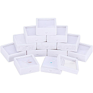 Acrylic Jewelry Box, with Sponge, Square, White, 5.05x5.05x2cm(OBOX-WH0004-05B-02)