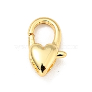 Brass Heart Lobster Claw Clasps, Parrot Trigger Clasps Jewelry Making Findings, Cadmium Free & Lead Free, Long-Lasting Plated, Real 18K Gold Plated, 14x8.5x4mm, Hole: 1.4mm(KK-G416-47G)