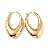 304 Stainless Steel Hoop Earrings, Hypoallergenic Earrings, Real 24K Gold Plated, 50.5x29x8.5mm, Pin: 0.7x1mm(EJEW-A059-02G)