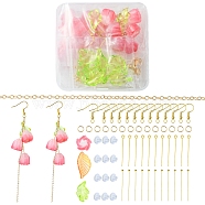 DIY Tulip Earring Making Kit, Including  Acrylic Flower Beads & Leaf Pendants, Iron Earring Hooks & Jump Rings, Brass Cable Chains, Mixed Color(DIY-FS0004-16)