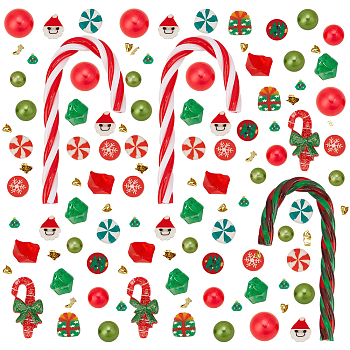 Christmas Theme Vase Fillers , Mixed Color, 4.5~79.5x4.5~37x0.6~13.5mm, Hole: 1.5~1.6mm