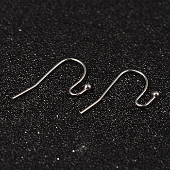304 Stainless Steel Earring Hook Jewelry Findings, Stainless Steel Color, 21x12mm, 21 Gauge, Pin: 0.7mm