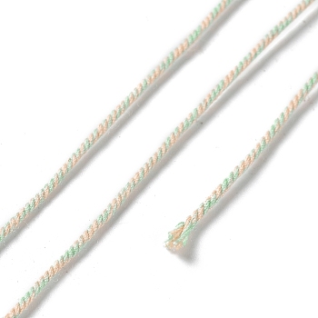 Polyester Twisted Cord, Round, for DIY Jewelry Making, Aquamarine, 1.2mm, about 38.28 Yards(35m)/Roll