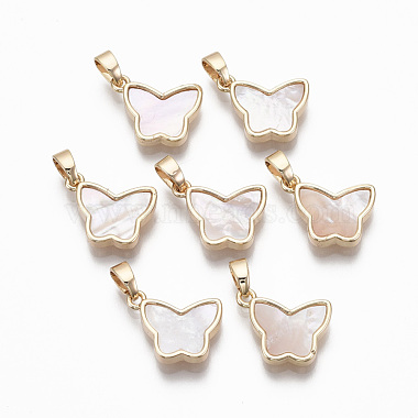 Real 18K Gold Plated Seashell Color Butterfly Freshwater Shell Charms