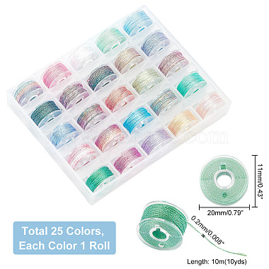 25 rouleaux de 25 couleurs de cordon en polyester(OCOR-WH0047-52)-2