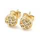 Brass Micro Pave Cubic Zirconia Stud Earrings(EJEW-P261-40G)-1