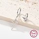 2 Pair 2 Style Rhodium Plated 925 Sterling Silver Hollow Star Dangle Hoop Earrings Sets for Women(EJEW-F317-04P)-1