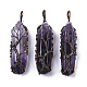 Natural Amethyst Big Wire Wrapped Pendants(G-T133-R02C)-1