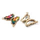 Brass Pave Faceted Glass Connector Charms(FIND-Z020-03E)-2