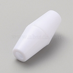 Plastic Breakaway Clasps, For Rubber Silicone Teething Necklaces, White, 27x12mm, Hole: 4mm(KY-WH0045-58B-02)