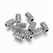 Tibetan Style Zinc Alloy Beads, Lead Free & Cadmium Free, Tube, Antique Silver, 12x7mm, Hole: 3.5mm(LF0984Y-NF)