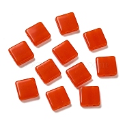 Opaque Acrylic Beads, Square, Orange Red, 8x8x3mm, Hole: 1mm(OACR-M018-03E)