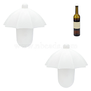 Silicone Bottle Stoppers, for Wine Bottle, Umbrella Shape, White, 50x49mm(AJEW-WH0470-97)