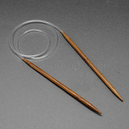 Rubber Wire Bamboo Circular Knitting Needles, More Size Available, Saddle Brown, 780~800x5.0mm(TOOL-R056-5.0mm-02)
