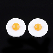 Resin Cabochons, Fried Egg/Poached Egg, White, 19.5x5.5mm(X-CRES-T010-72)