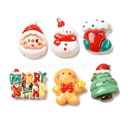 Christmas Theme Opaque Resin Cabochons, MERRY XMAS, 21x17x6mm(RESI-B028-01A)