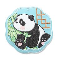 Acrylic Pendants, Panda, Flower, 37x37.5x2.6mm, Hole: 1.6mm(MACR-K345-01A)