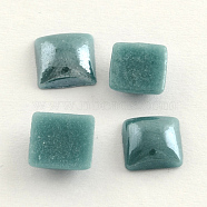 Pearlized Plated Opaque Glass Cabochons, Square, Dark Cyan, 6x6x3mm(PORC-S802-6mm-22)
