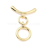 Rack Plating Brass Toggle Clasps, Long-Lasting Plated, Ring, Real 18K Gold Plated, Ring: 14x10.5x1.5mm, Hole: 1.6mm, Bar: 18x9x2mm, Hole: 1.6mm(X-KK-B036-09G)
