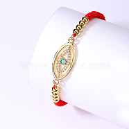 Brass Link Bracelets, Adjustable Bracelet, Eye, No Size(MW2484-4)