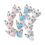 3 Strands 3 Colors DIY Resin Beaded Strands Set, with Antique Silver Plated Alloy Wings, Angel, Mixed Color, 18x18x8mm, Hole: 0.7mm, about 4pcs/strand, 2.76''(7cm), about 1 strand/color(AJEW-JB01179-03)