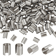 AHADERMAKER 200Pcs Iron Folding Crimp Ends, Column, Platinum, 15x12mm, Inner Diameter: 11.5mm(IFIN-GA0001-50C)