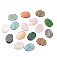 Natural & Synthetic Mixed Gemstone Cabochons, Flat Oval, 18x13x1.5~2mm(G-M424-12)