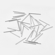 304 Stainless Steel Stud Earring Findings, Stainless Steel Color, 14~15x0.7mm, Pin: 0.8mm(X-STAS-E443-34P)