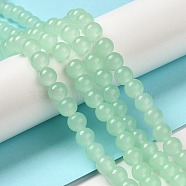 Baking Painted Imitation Jade Glass Round Bead Strands, Light Green, 8.5~9mm, Hole: 1.5mm, about 100~105pcs/strand, 31.8 inch(DGLA-Q021-8mm-22)