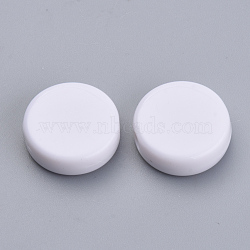 Opaque Acrylic Beads, Flat Round, White, 15x4mm, Hole: 1.5mm(X-SACR-S300-12B-01)