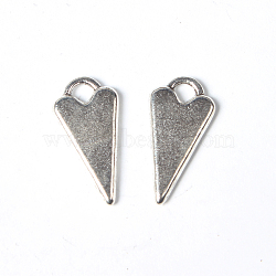 Tibetan Style Alloy Pendants, Heart, Lead Free and Cadmium Free, Antique Silver, 22x11x3mm, Hole: 3mm(LF9455Y)