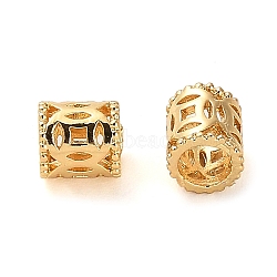 Brass Tube Beads, Real 18K Gold Plated, 6x6mm, Hole: 4mm(KK-D093-10G)