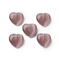 Cat Eye Beads, Heart, Rosy Brown, 11.5x11.5x3.5mm, Hole: 1mm(CE-Z002-01K)