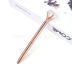 Natural Quartz Crystal Ball-Point Pen, Stainless Steel Ball-Point Pen, Office School Supplies, 150mm(PW-WG57791-02)