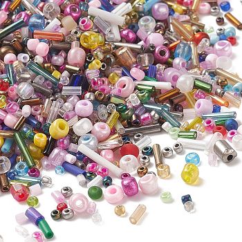 Lucky Bag, Including Mixed Style Glass Seed Beads, Mixed Color, 1.2~4mm, Hole: 0.8~2mm