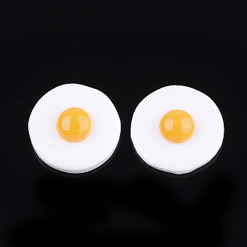 Resin Cabochons, Fried Egg/Poached Egg, White, 19.5x5.5mm