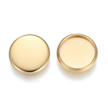 304 Stainless Steel Plain Edge Bezel Cups, Cabochon Settings, Flat Round, Golden, Tray: 10mm, 11.5x1.8mm