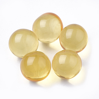 Resin Beads, No Hole/Undrilled, Round, Light Yellow, 5.5~6mm