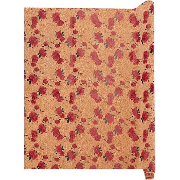 Embossed PU Imitation Leather Fabric, for Garment Accessories, Rose Pattern, 140x50x0.05cm