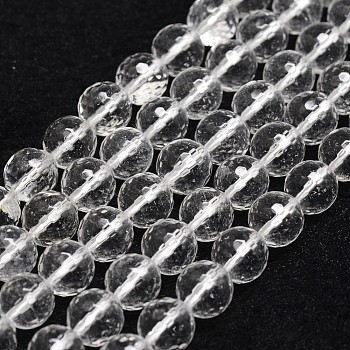 Natural Crystal Beads Strands, Faceted, Round, 6mm, Hole: 1mm, about 61pcs/strand, 14.9 inch~15.1 inch