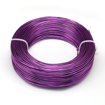 Round Aluminum Wire, Flexible Craft Wire, for Beading Jewelry Doll Craft Making, Dark Violet, 15 Gauge, 1.5mm, 100m/500g(328 Feet/500g)