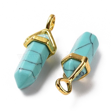 Synthetic Turquoise Pointed Pendants(G-K329-08G)-3