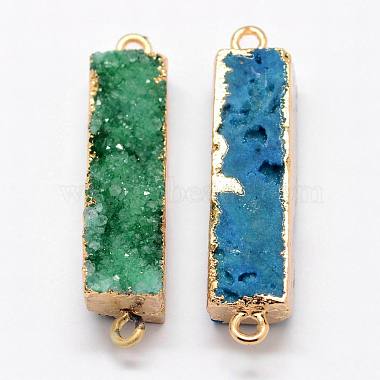 Electroplated Natural & Dyed Druzy Agate Links connectors(G-N0168-019)-2
