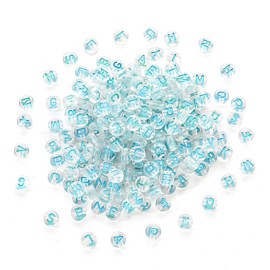Sky Blue Flat Round Acrylic Beads