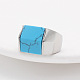 Rectangle Synthetic Turquoise Finger Ring(FIND-PW0021-08D-P)-1